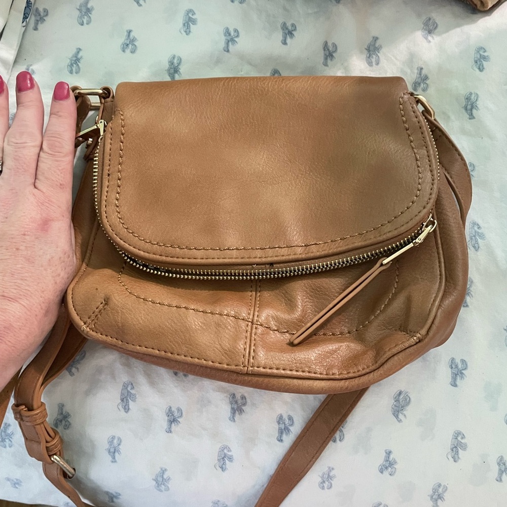 Tan Leather Crossbody Bag